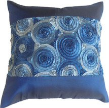 KN344 blue Cushion cover Flower Rose checkered Throw Pillow Decoration Case - £7.83 GBP