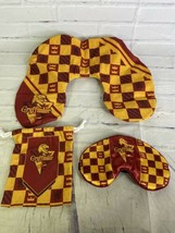 Harry Potter Gryffindor Face Eye Mask Sleep Cover And Inflatable Neck Pillow Set - £19.38 GBP