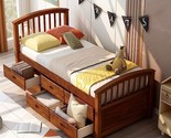 Merax Solid Wood Storage Bed with 6 Drawers, Wooden Slat Support, No Box... - $989.99