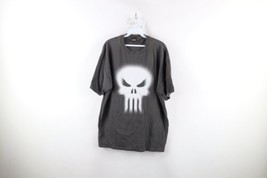 Vintage Y2K 2004 Marvel Comics Mens XL Faded The Punisher Skull T-Shirt Gray - £42.80 GBP