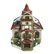 Lefton Handpainted Colonial Village Church Tea Light Holder 05817 Christmas 1986 - £18.51 GBP