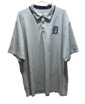 Detroit Tigers MLB Gray Team Logo Nike 90s Dri Fit Baseball Polo Shirt 2XL - $29.63