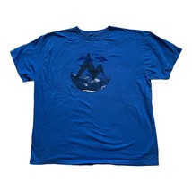 Marmot Men T-Shirt XXL Blue Mountain Logo Graphic Print Short Sleeve Crew Neck - £9.95 GBP