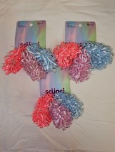 Scunci Ponytail Holders Scrunchies 3 Packs 9 Pieces Pink Lavender Blue New - £11.59 GBP