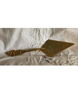 Vintage Raimond Gold Plated Cake Pie Server w Serated Edge 12&quot; Ornate Ha... - $18.06 CAD