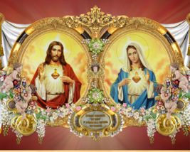 Hearts of Jesus and Mary 8 by 10 Printii - $7.00+