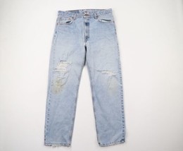 Vintage 90s Levis 505 Mens 36x30 Thrashed Regular Straight Leg Denim Jeans USA - £54.54 GBP