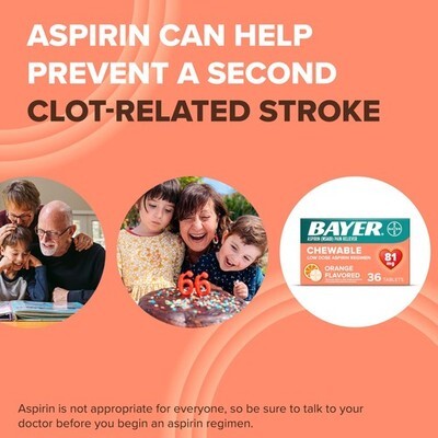 1/27 Bayer Aspirin Regimen 81mg Chewable Tablets 108 Count, 36 Count (Pack of 3) Item image 5