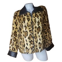 Linda Lundstrom Leopard Faux Fur Jacket Size 10 - $74.25