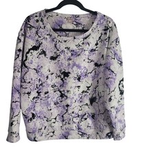 Juicy Couture Long Sleeve Top M Womens White Purple Black Crew Neck Pullover - £19.90 GBP