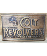 Vintage Colt Revolvers The Worlds Right Arm Metal Belt Buckle Gun Firear... - $12.34