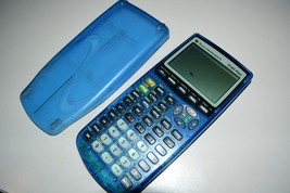 Texas Instruments TI-83 Plus Calculator with cover-SMALL SPOT-clear Blue-Tested - £22.21 GBP