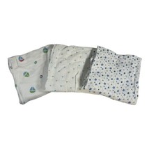 Lot 3 Muslin Baby Swaddle Blankets  Sailboat Polka Dot Star Unisex Boy G... - $18.22