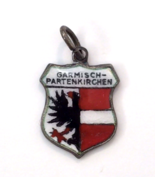 Garmisch-Partenkirchen Karo 800 Silver &amp; Enamel Coat of Arms Charm Vintage - $22.00