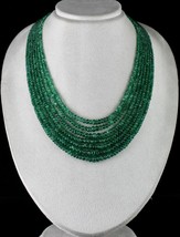 Natural Zambian Emerald Beads Round 7 Line 495 Carats Precious Gemstone Necklace - £5,071.99 GBP