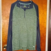 NordicTrack Green Gray Shirt XXL Long Sleeve Partial Zip Front - $12.00