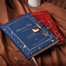 &quot;Heart Lock&quot; PU Leather Journal Notebook Lined Paper Writing Diary 256 Pages - £26.45 GBP