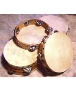 SIX Church TAMBOURINES Size 8&quot; CP Brand New Single Row Jingles Goat Skin... - $78.21