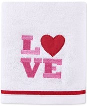 Martha Stewart Collection Hearts Embroidered Hand Towel Size 16 X 28 Color White - £15.56 GBP
