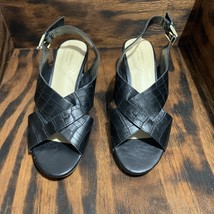 Liz Claiborne Women Lc Calista Black Sandals 8M Cross-Cross - $17.17