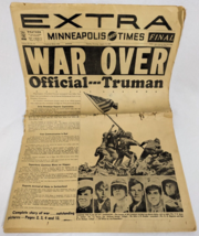 Minneapolis Daily Times WAR IS OVER Newspaper WWII August 1945 Truman US... - $49.45