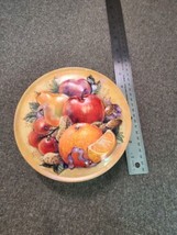 Vuntage Creative Metals Embossed Fruit design tin, empty Orange, Apple, Plum - £7.59 GBP
