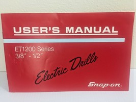 Vintage *SNAP-ON Tools* , ET-1200 Series, Electric Drill Manual (1988), ... - $9.65