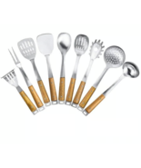 Kitchen Maestro 9 piece Stainless Steel Utensil Set with Acacia Wood Han... - $63.05 CAD