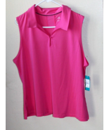 LILLIE GREEN Womens Sz X-Large Pink Sleeveless Athletic Golf Polo Collar... - $32.34 CAD