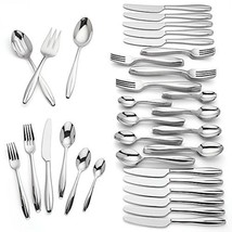 Lenox Vernick 87 Piece Flatware Set Service For 12 Stainless 18/10 Groov... - £251.86 GBP
