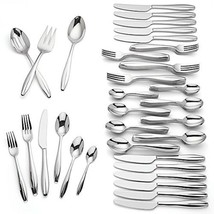 Lenox Vernick 87 Piece Flatware Set Service For 12 Stainless 18/10 Grooved NEW - £248.11 GBP