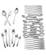 Lenox Vernick 87 Piece Flatware Set Service For 12 Stainless 18/10 Groov... - £246.41 GBP
