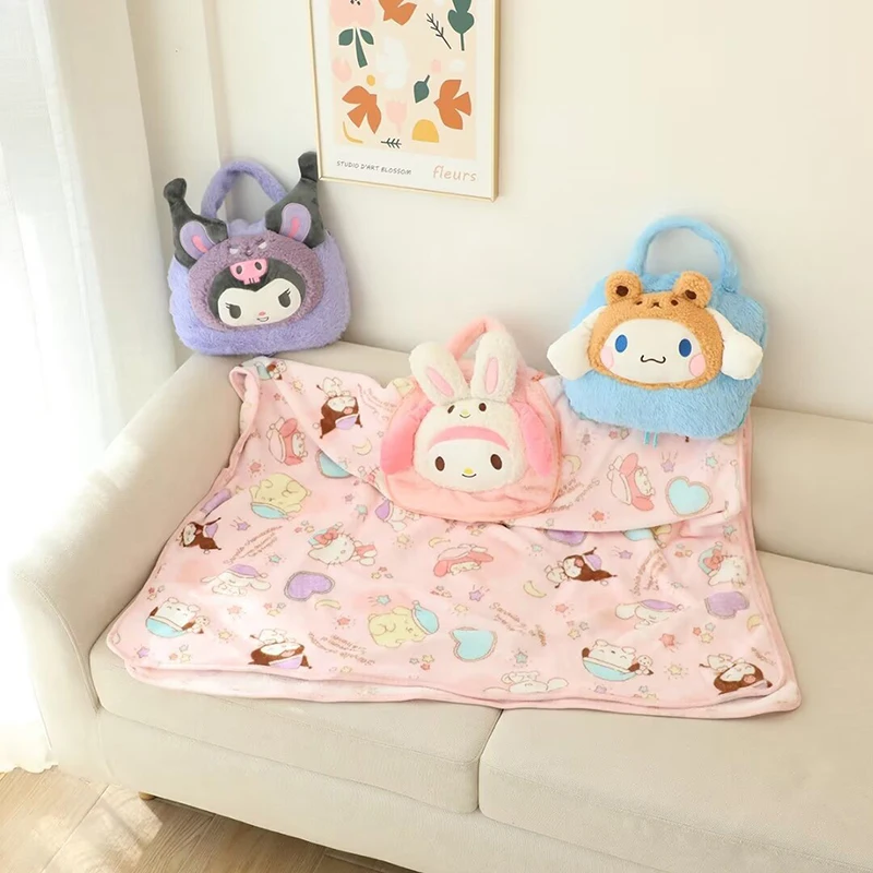 Kawaii Sanrio Anime Woollen Blanket Cute Kuromi Cinnamoroll My Melody Ins Soft - £24.24 GBP