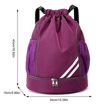 Drawstring Backpack Water Resistant Sports Bag String Backpack Gym Sackpack with - £83.68 GBP