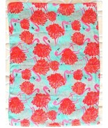 Fun Fluffy Flamingos Tropical Teal Pink Lightweight Polyester Infinity S... - £15.62 GBP