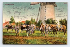 WWI German Army Field Artillery Feldartillerie By Windmill 1916 DB Postcard M2 - £12.33 GBP