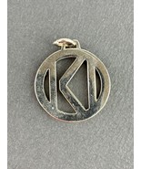 Silver Tone Circle Monogram Letter &quot;K&quot; Key Ring Pendant - $8.60