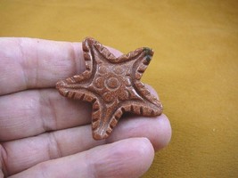 (Y-STA-558) orange Goldstone STARFISH gemstone sea star Stone FIGURINE c... - £11.19 GBP