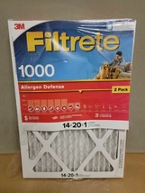 14x20x1 (13.7 x 19.7) Filtrete Allergen Defense 1000 Filter 3M (2 Pack) - $32.95