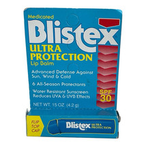 Blistex Medicated Ultra Protection Lip Balm SPF 30 Flip Top Cap Vintage ... - $336.26 MXN