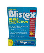 Blistex Medicated Ultra Protection Lip Balm SPF 30 Flip Top Cap Vintage ... - $331.75 MXN