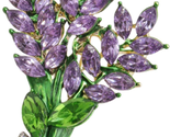 Lavender Flower Brooch Crystal Rhinestone Tulip Brooch Elegant Accessori... - $16.38