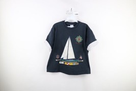 Vtg 90s Streetwear Womens XL Faded San Francisco Sailboat Cropped T-Shirt USA - £31.02 GBP
