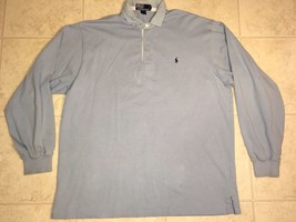 POLO RALPH LAUREN ~ Mens Sky Blue Cotton Shirt ~ LARGE ~ Long Sleeve - $15.85