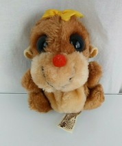 Vintage Russ Peepers Stuffed Plush Brown Monkey Big Eyes Made in Korea Mini 5&quot; - £38.87 GBP