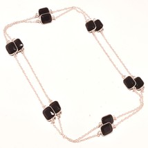 Black Spinel Faceted Handmade Gemstone Fashion Necklace Jewelry 36" SA 2035 - £5.18 GBP