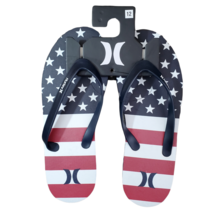 Hurley USA Flip Flops Red White Blue American Flag Men&#39;s 11 or 12 - £4.76 GBP