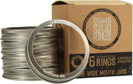 Stamped Stainless Steel Wide Mouth Mason Jar Replacement Rings/Bands/Tops | Dura - £19.98 GBP
