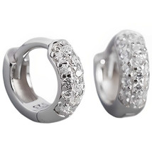 Anyco Earrings Luxury Zircon Punk Circle Hoop Sterling Silver Bohemian Piercing - £27.75 GBP