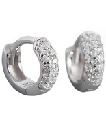 Anyco Earrings Luxury Zircon Punk Circle Hoop Sterling Silver Bohemian P... - €30,34 EUR